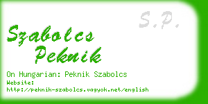 szabolcs peknik business card